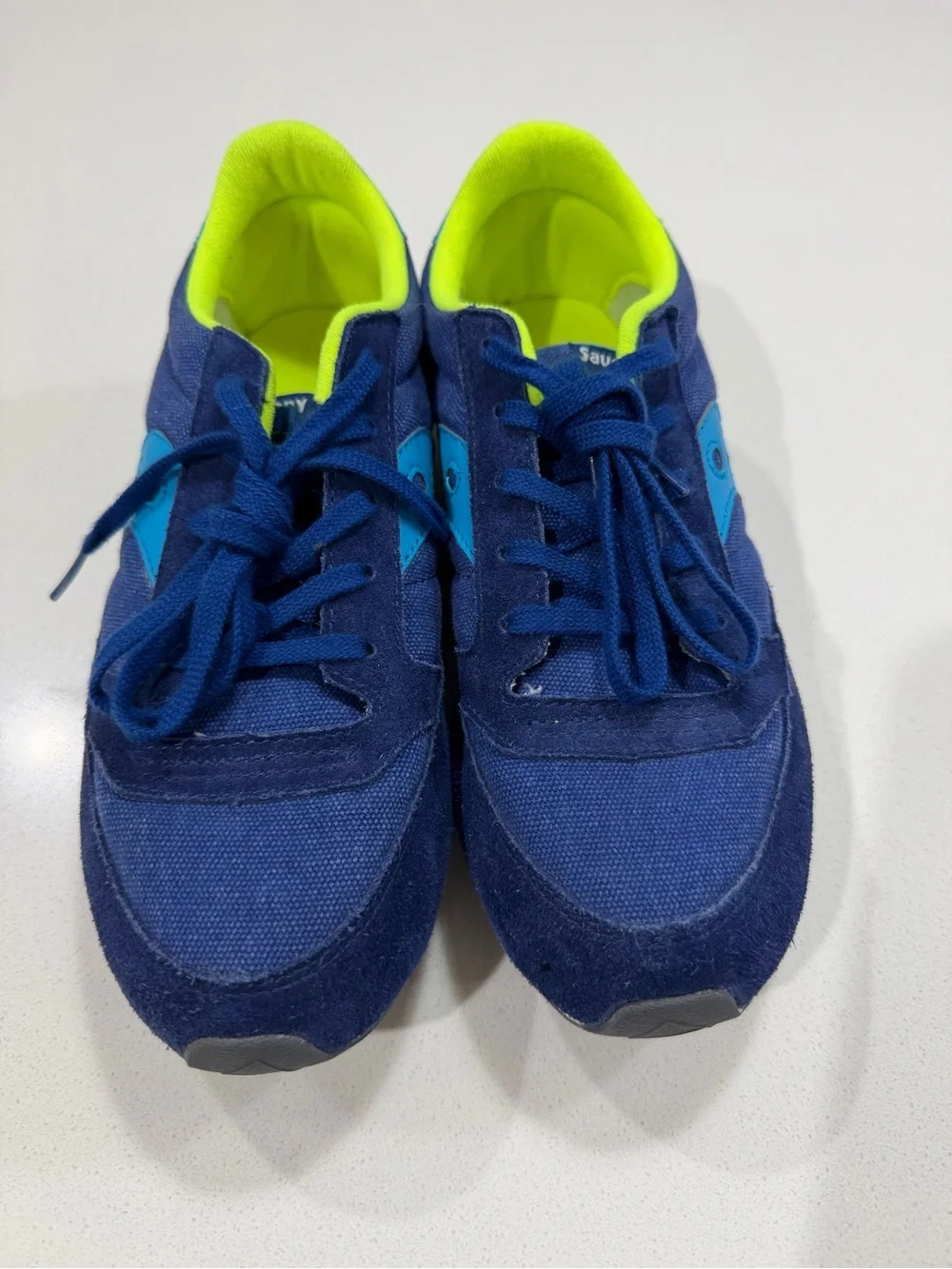 Saucony Big Kids Navy & Neon Yellow-Green-Jazz Original Sneakers